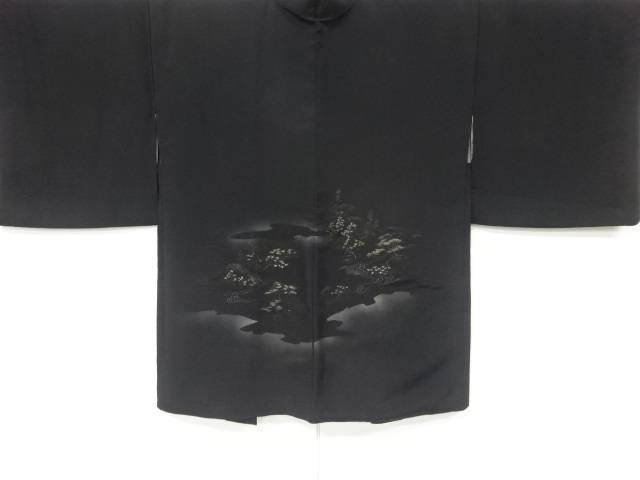 流水に樹木模様織出し絵羽織【中古】【着】 宗sou【spoff】