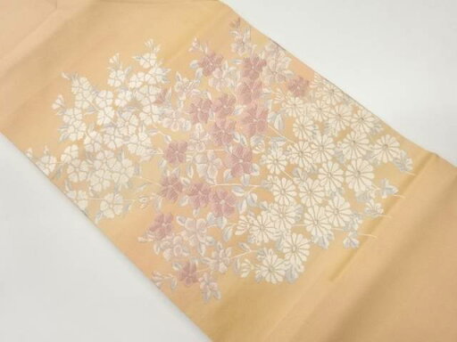 花々模様織出し名古屋帯【中古】【着】 宗sou【spoff】 花々模様織出し名古屋帯【中古】【着】 宗sou【spoff】