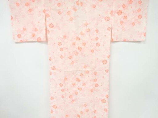 流水に花模様単衣長襦袢【中古】【着】 宗sou 流水に花模様単衣長襦袢【中古】【着】 宗sou