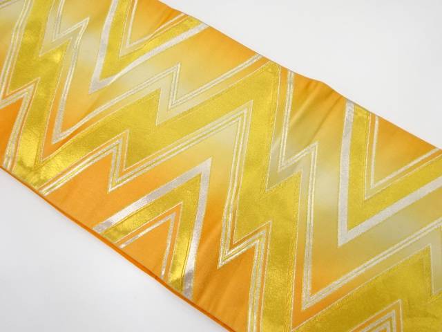 幾何学模様織り出し　暈し全通袋帯（着用可）【アンティーク】【中古】【着】 宗sou