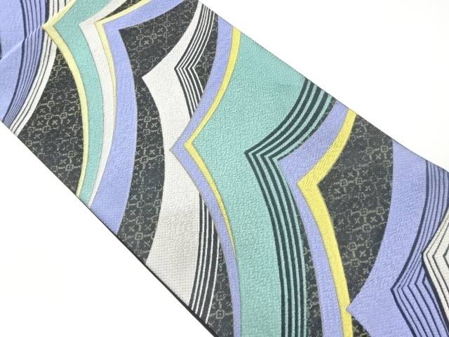 変わり曲線模様織出し袋帯【中古】【着】 宗sou