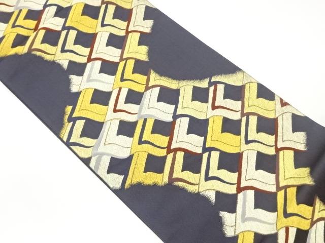 抽象模様織出し袋帯【中古】【着】 宗sou