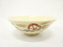 金彩色絵 波車 平茶碗【中古】【道】 宗sou