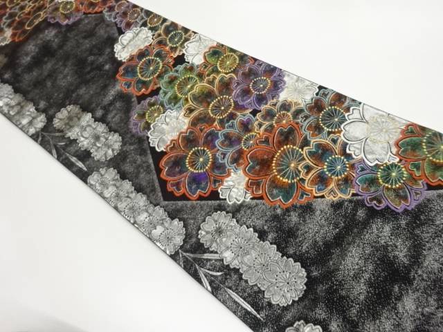 八重桜模様織出し袋帯【中古】【着】 宗sou