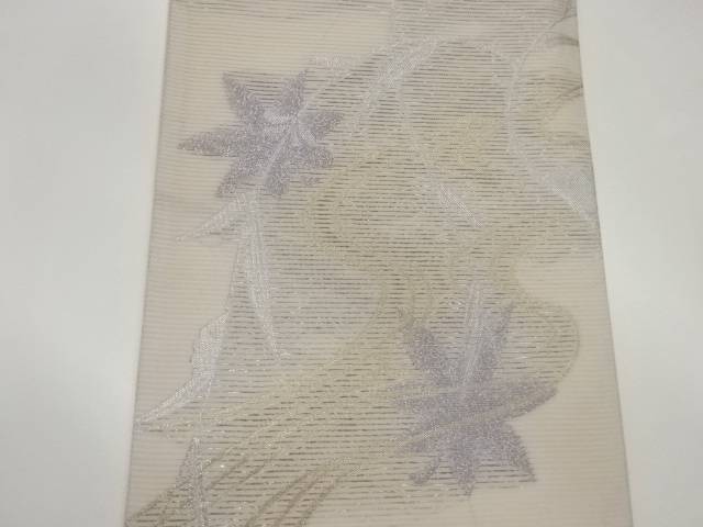 絽流水に草花模様織出し袋帯【中古】【着】 宗sou