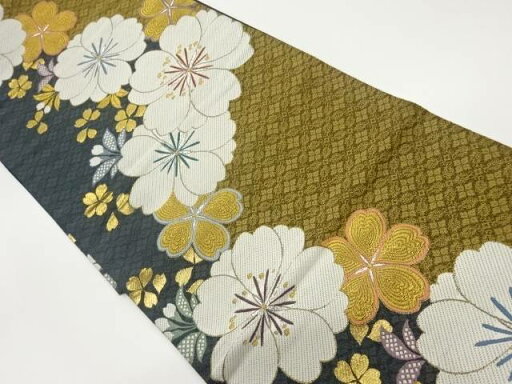 八重桜に花菱模様織出し袋帯【中古】【着】 宗sou 八重桜に花菱模様織出し袋帯【中古】【着】 宗sou