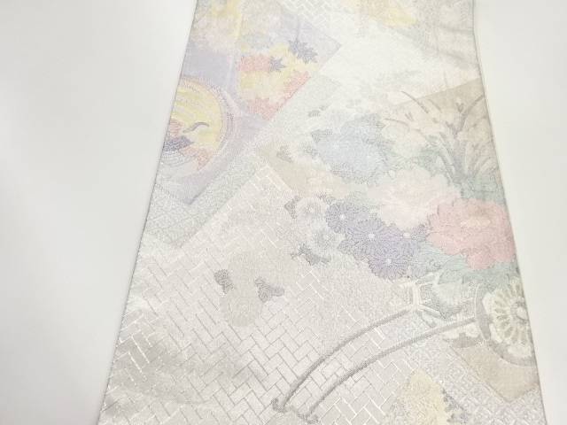 佐賀錦色紙に花車・鳳凰模様織出し袋帯【中古】【着】 宗sou