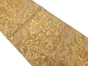 葡萄唐草に鳥模様織出し名古屋帯【中古】【着】 宗sou