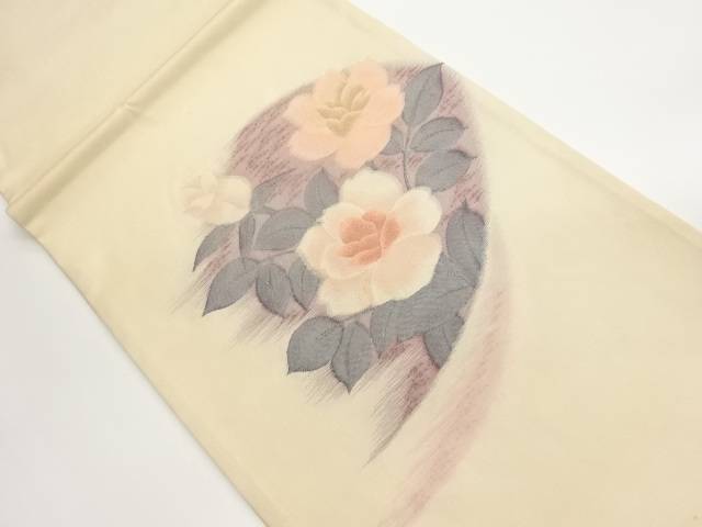 椿模様織出し袋帯【中古】【着】 宗sou