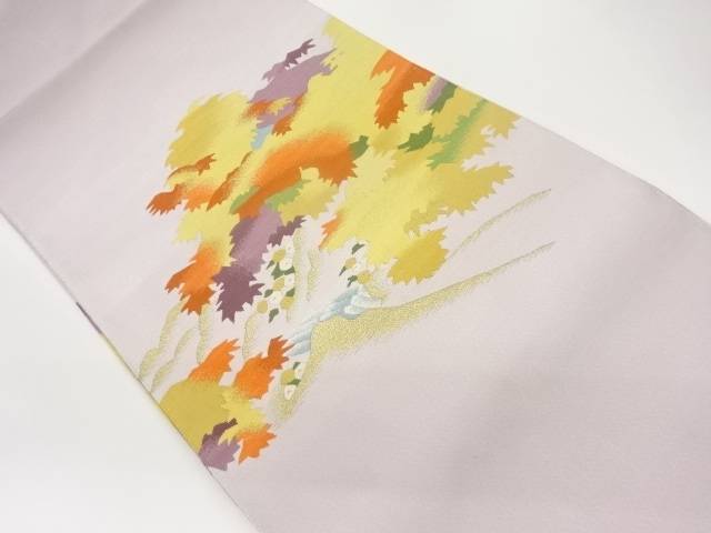 本綴れ山に紅葉・万寿菊模様織出し名古屋帯【中古】【着】 宗sou【spoff】