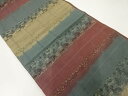 横段に花兎模様織出し全通袋帯【中古】【着】 宗sou
