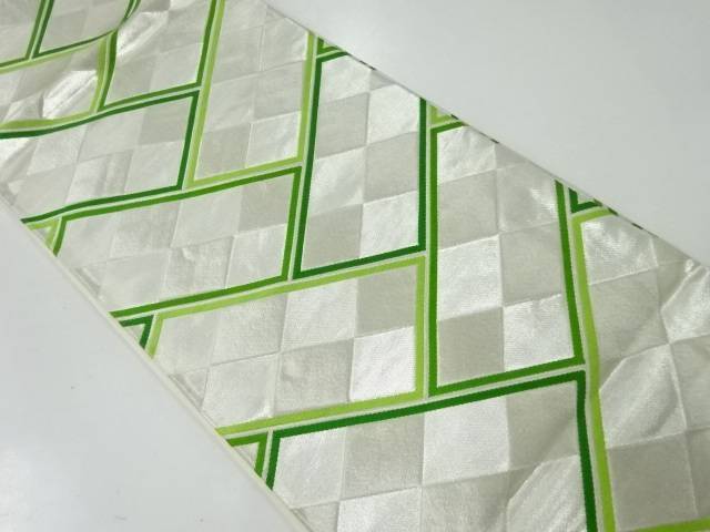 檜垣模様織出し袋帯(材料)【アンティーク】【中古】【着】 宗sou