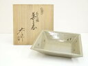 赤膚焼 古瀬尭三造 奈良絵四方菓子器(共箱)【中古】【道】 宗sou