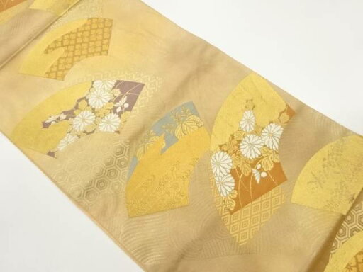 扇面蒔絵文織出し袋帯【中古】【着】 宗sou 扇面蒔絵文織出し袋帯【中古】【着】 宗sou