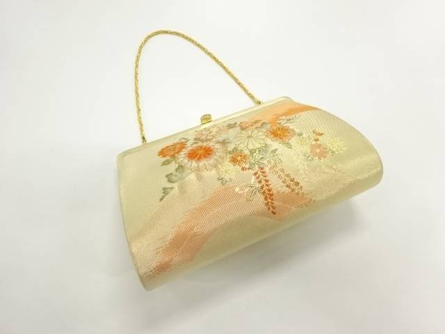 菊模様織出し和装バッグ【リサイクル】【中古】【着】 宗sou