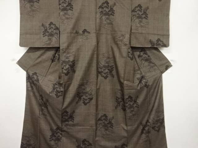未使用品 仕立て上がり 家屋風景模様織出し本場泥大島紬着物(9マルキ)【着】 宗sou