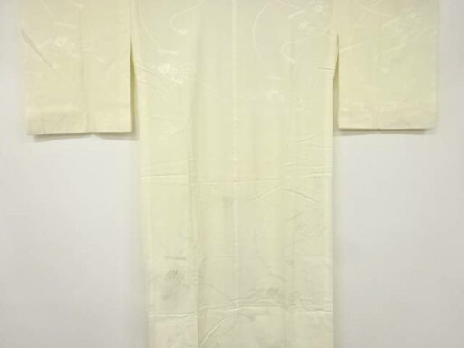 巻物に花模様織り出し単衣長襦袢【中古】【着】 宗sou 巻物に花模様織り出し単衣長襦袢【中古】【着】 宗sou