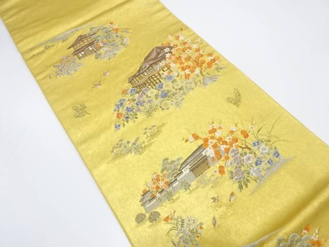 本金箔 京洛清水三寧坂絵文織り出し 袋帯【中古】【着】 宗sou