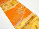 引箔 秋草に霞模様織り出し 袋帯【中古】【着】 宗sou