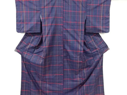 未使用品 格子織り出し本場大島紬着物【着】 宗sou 未使用品 格子織り出し本場大島紬着物【着】 宗sou