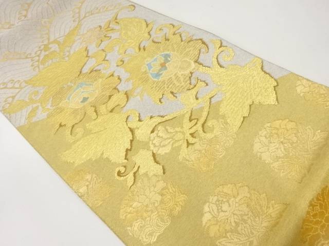 花唐草模様織り出し袋帯【中古】【着】 宗sou