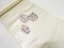 よこくに製 引箔 仕覆模様織り出し 名古屋帯地反物【アンティーク】【中古】【着】 宗sou