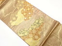 雲取りに花唐草・古典柄模様織出し袋帯【中古】【着】 宗sou