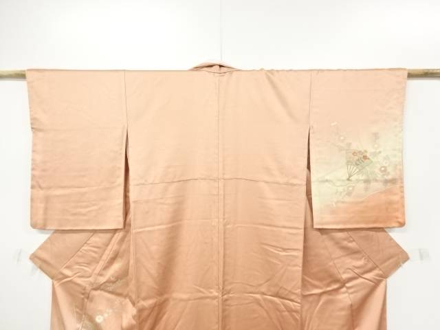 汕頭蘇州刺繍扇に草花模様訪問着【中古】【着】 宗sou