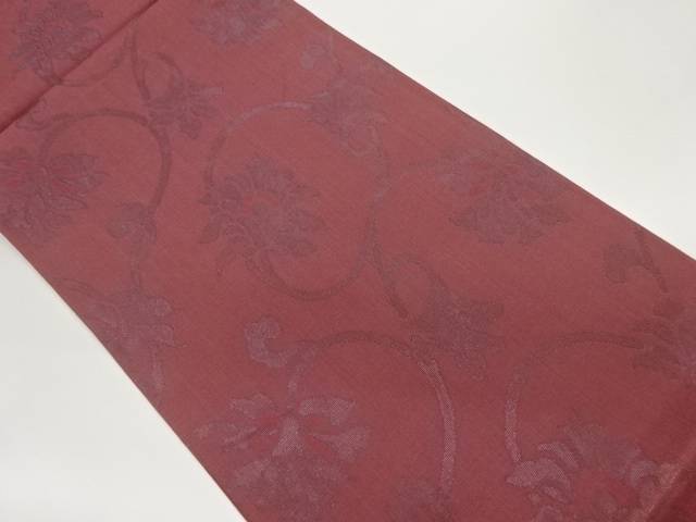 花唐草模様織出し夏用袋帯【中古】【着】 宗sou