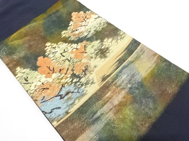 樹木模様織り出し　名古屋帯【中古】【着】 宗sou