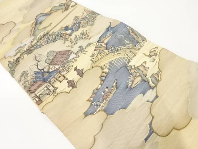 時代人物風景模様織出し袋帯【中古】【着】 宗sou