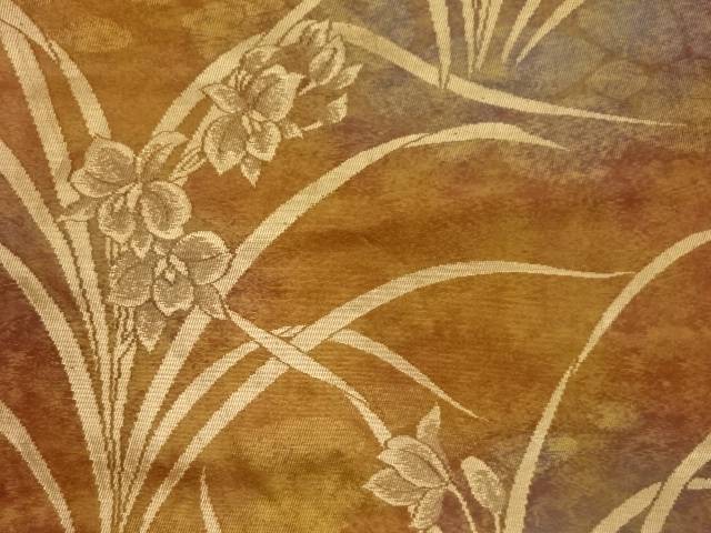 引箔草花模様織出し名古屋帯【中古】【着】 宗sou