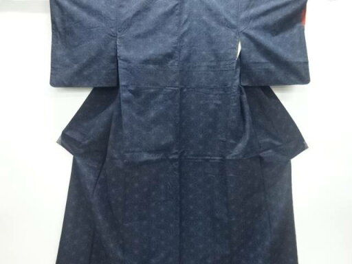 麻の葉模様織出し手織り紬着物【中古】【着】 宗sou 麻の葉模様織出し手織り紬着物【中古】【着】 宗sou