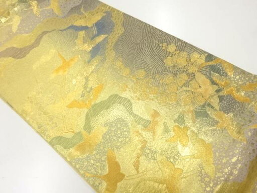 道長取に群鶴模様織出し袋帯【中古】【着】 宗sou 道長取に群鶴模様織出し袋帯【中古】【着】 宗sou