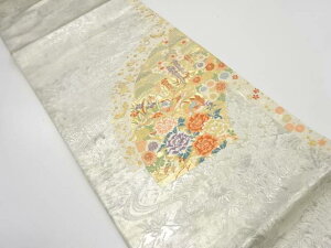 引箔 華苑芳香佳日文織袋帯(材料)【アンティーク】【中古】【着】 宗sou