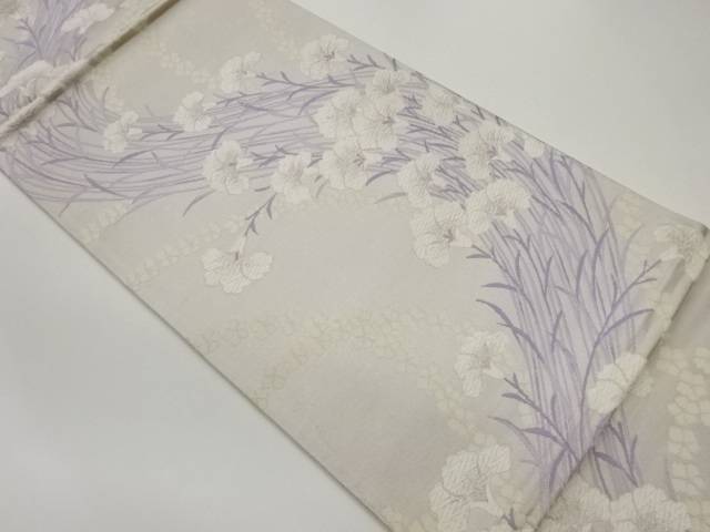 曲線に花々模様織出し袋帯【中古】【着】 宗sou