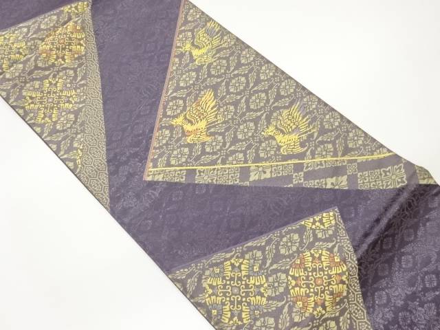 切り嵌め風鳳凰に華紋模様織出し袋帯【中古】【着】 宗sou