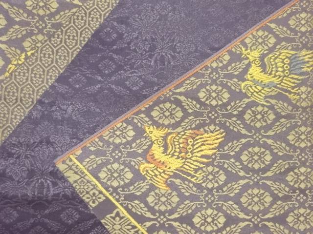 切り嵌め風鳳凰に華紋模様織出し袋帯【中古】【着】 宗sou
