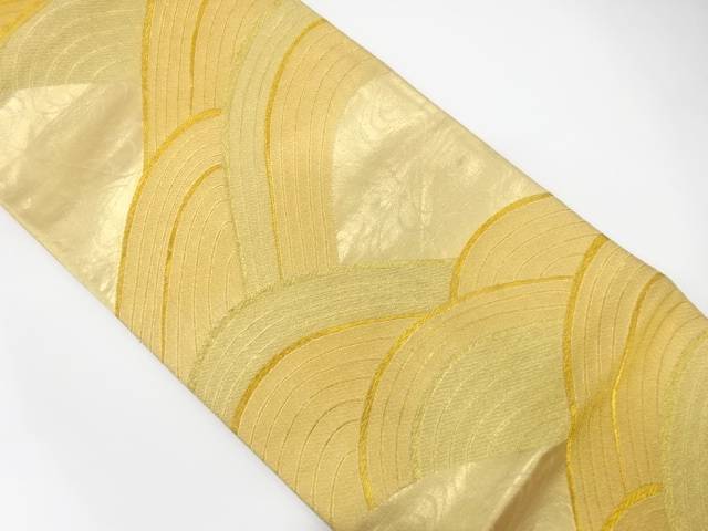 変わり青海波模様織り出し袋帯（材料）【アンティーク】【中古】【着】 宗sou