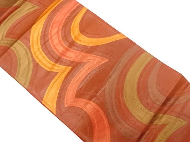 抽象線描き模様織出し袋帯【中古】【着】 宗sou