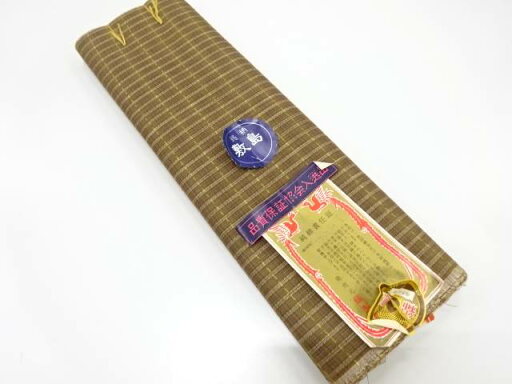 格子模様織り出し 丹前地反物【アンティーク】【中古】【着】 宗sou 格子模様織り出し 丹前地反物【アンティーク】【中古】【着】 宗sou