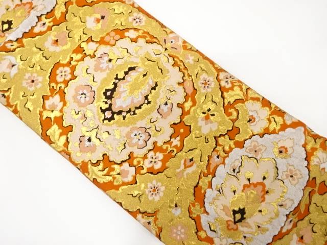 花更紗模様織り出し袋帯（材料）【アンティーク】【中古】【着】 宗sou