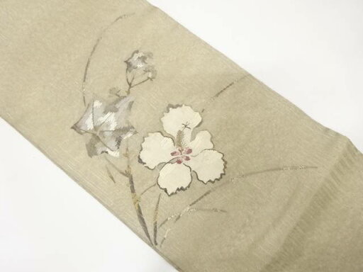 紗 枝花模様織り出し 袋帯【中古】【着】 宗sou 紗 枝花模様織り出し 袋帯【中古】【着】 宗sou
