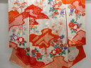 絞り牡丹・梅模様子供着物(内袖・長襦袢付き)【中古】【着】 宗sou【Pnt】