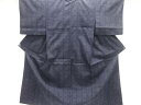 重要無形文化財本場結城紬幾何学模様織り出し単衣着物【中古】【着】 宗sou