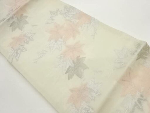 紗 紅葉模様織出し名古屋帯【中古】【着】 宗sou 紗 紅葉模様織出し名古屋帯【中古】【着】 宗sou