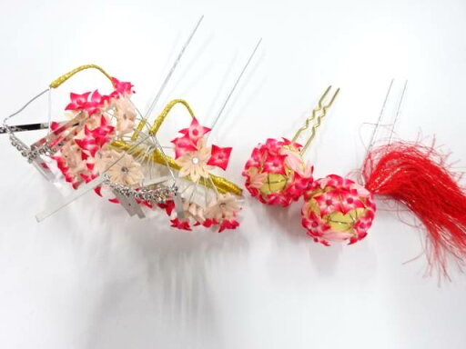 つまみ細工 びらびら髪飾りセット【アンティーク】【中古】【着】 宗sou つまみ細工 びらびら髪飾りセット【アンティーク】【中古】【着】 宗sou