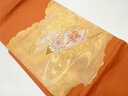 本金箔24K扇子に向かい鳳凰・華紋・草花模様織出し名古屋帯【中古】【着】 宗sou