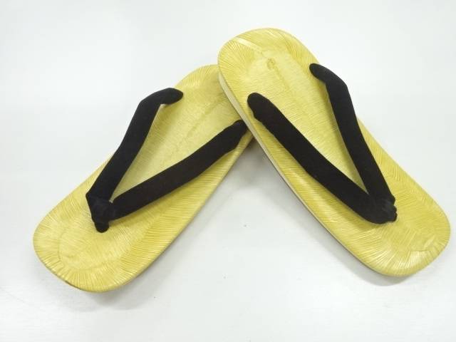 未使用品 畳表風鼻緒ビロード男物雪駄(24センチ)【着】 宗sou
