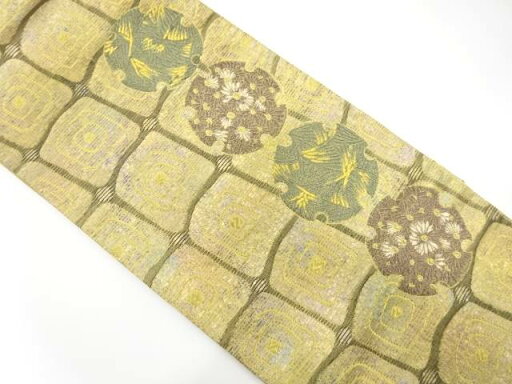 未使用品 雪輪に変わり格子・花模様織り出し 袋帯【着】 宗sou 未使用品 雪輪に変わり格子・花模様織り出し 袋帯【着】 宗sou